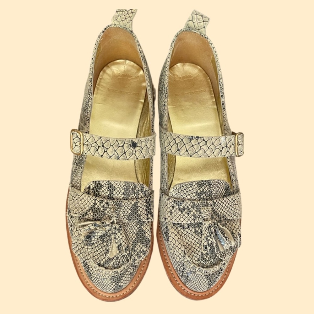 Dr Martens Amazzonia Grey Python Kiltie Loafers Size 9.5